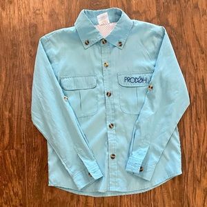 Boys Prodoh Button Down Fishing Shirt size 6